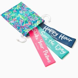 Lilly Pulitzer Set of 3 Workout Resistance Bands w/ Bag - NWT